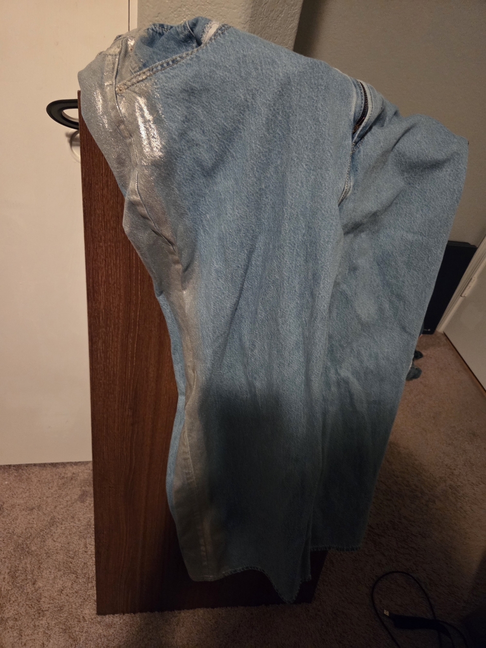 Levi's Light Blue Wide Leg Jeans with Silver Side Sheen